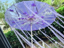 LED Chinese Japan Yarn Silk Cloth Lace Decorative Umbrella Beach Parasol Princess Umbrella Drama White Craft Umbrella Cosplay