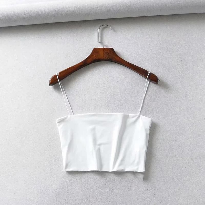 2022 Summer Women's Crop Top Sexy Elastic Cotton Camis sleeveless Short Tank Top Bar