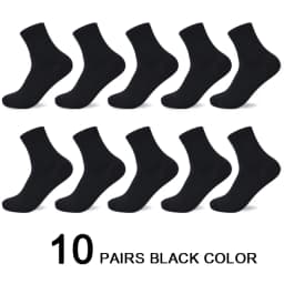 10 Pairs/Lot Men's Bamboo Fiber Socks 2023 New Compression Autumn Long Black Business Casual Man Dress Sock Gift Plus Size 42-45