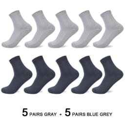 10 Pairs/Lot Men's Bamboo Fiber Socks 2023 New Compression Autumn Long Black Business Casual Man Dress Sock Gift Plus Size 42-45