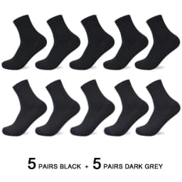 10 Pairs/Lot Men's Bamboo Fiber Socks 2023 New Compression Autumn Long Black Business Casual Man Dress Sock Gift Plus Size 42-45