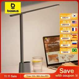 Baseus LED Desk Lamp Eye Protection Study Dimmable Office Light Foldable Table Lamp Smart Adaptive Brightness Bedside Read Lamp