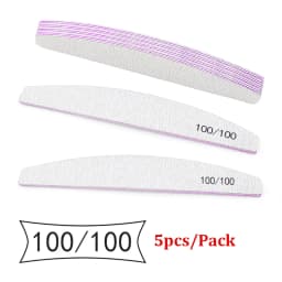 5Pcs/Lot Nail File Mix Color Limas 80/100/150/180/240 Grit Professional Sandpaper Cuticle Remover Buffer Files Manicure Tool Set