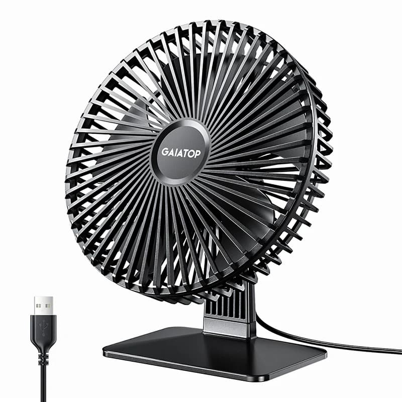 GAIATOP Desk Fan Portable USB Fan 90° Adjustable Cooling Fan Mute 4 Speed Adjustment Ultra Quiet Suitable For Home Desk Office