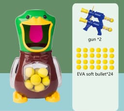 Hungry Shooting Duck Toys Air-powered Gun Soft Bullet Ball With Light Electronic Scoring Battle Games Funny Gun Toy for Kids