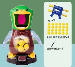 Hungry Shooting Duck Toys Air-powered Gun Soft Bullet Ball With Light Electronic Scoring Battle Games Funny Gun Toy for Kids