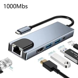 USB C HUB Type C Splitter Thunderbolt 3 Docking Station Laptop Adapter With For Macbook Air M1 iPad Pro RJ45 HDMI