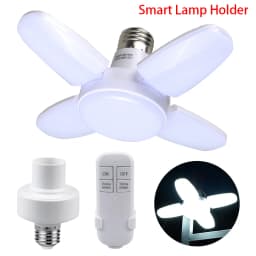 E27 LED Bulb Fan Blade Timing Lamp AC85-265V 28W Foldable Led Light Bulb Lampada For Home Ceiling Light With Remote Controller