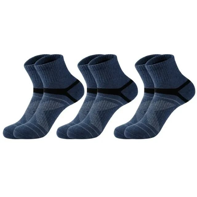 3 Pairs High Quality Men Socks Black Sports Socks Casual Soft Running Four Season Absorb Sweat Breathable Male Sock