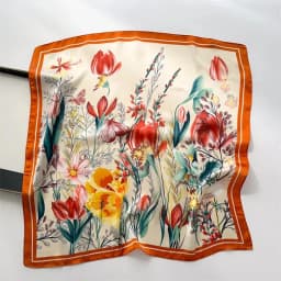 Luxury Print Silk Square Scarf Women Spring Neck Tie Shawl Wraps Female 70cm Hair Hand Wrist Headkercheif Hijab Bandana