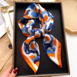 Luxury Print Silk Square Scarf Women Spring Neck Tie Shawl Wraps Female 70cm Hair Hand Wrist Headkercheif Hijab Bandana