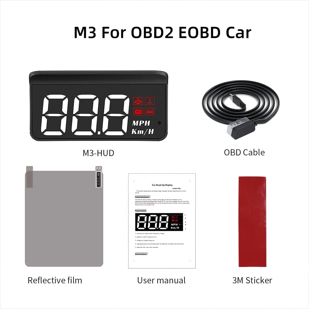 WYING M3 Auto OBD2 GPS Head-Up Display Auto Electronics HUD Projector Display Digital Car Speedometer Accessories For All Car