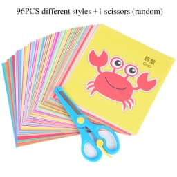 96 Pcs Children Cartoon DIY Colorful Paper Cutting Folding Toys Kids Craft Animal Handcraft Paper Art Learning Educational Toys