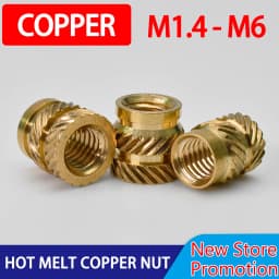 M1 M1.4 M1.6 M1.7 M2 M2.5 M3 M4 M5 M6 M8 Brass Heat Threaded Insert Nut Hot Melt Knurled Injection Embedment Nut for 3D Printer