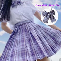 Pleated Harajuku Preppy Style Summer Women Skirt Plaid Kawaii Y2K High Waist Dance Bow Skirt Mini Cute Japanese School Uniforms