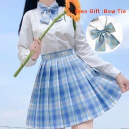 Pleated Harajuku Preppy Style Summer Women Skirt Plaid Kawaii Y2K High Waist Dance Bow Skirt Mini Cute Japanese School Uniforms