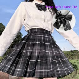Pleated Harajuku Preppy Style Summer Women Skirt Plaid Kawaii Y2K High Waist Dance Bow Skirt Mini Cute Japanese School Uniforms