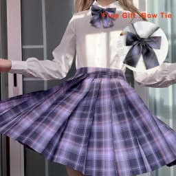 Pleated Harajuku Preppy Style Summer Women Skirt Plaid Kawaii Y2K High Waist Dance Bow Skirt Mini Cute Japanese School Uniforms