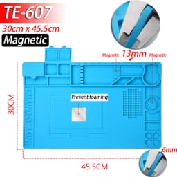 Soldering Station Mat Silicone Work Mat Heat Resistant 932°F Anti-Static Magnetic Mat for Electronic Phone Laptop Watch Repair