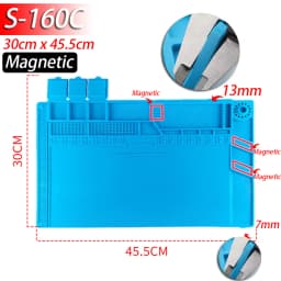 Soldering Station Mat Silicone Work Mat Heat Resistant 932°F Anti-Static Magnetic Mat for Electronic Phone Laptop Watch Repair