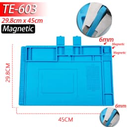 Soldering Station Mat Silicone Work Mat Heat Resistant 932°F Anti-Static Magnetic Mat for Electronic Phone Laptop Watch Repair