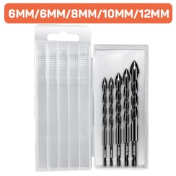 3-12mm Cross Hex Tile Drill Bits Set for Glass Ceramic Concrete Hole Opener Brick Hard Alloy Triangle Bit Woodworking Tool Kit