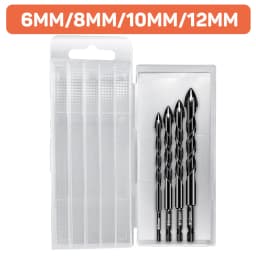 3-12mm Cross Hex Tile Drill Bits Set for Glass Ceramic Concrete Hole Opener Brick Hard Alloy Triangle Bit Woodworking Tool Kit