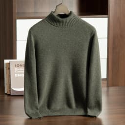 MVLYFLRT Autumn Winter New Men's Thickened High Collar 100% Cashmere Knitted Pullover Sweater Solid Color 932