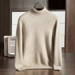 MVLYFLRT Autumn Winter New Men's Thickened High Collar 100% Cashmere Knitted Pullover Sweater Solid Color 932