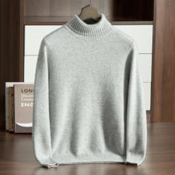 MVLYFLRT Autumn Winter New Men's Thickened High Collar 100% Cashmere Knitted Pullover Sweater Solid Color 932