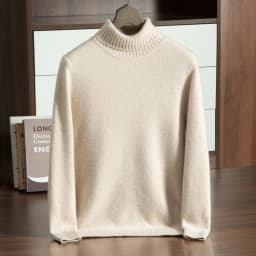 MVLYFLRT Autumn Winter New Men's Thickened High Collar 100% Cashmere Knitted Pullover Sweater Solid Color 932