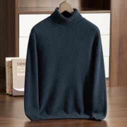 MVLYFLRT Autumn Winter New Men's Thickened High Collar 100% Cashmere Knitted Pullover Sweater Solid Color 932