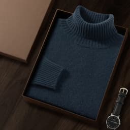 MVLYFLRT Autumn Winter New Men's Thickened High Collar 100% Cashmere Knitted Pullover Sweater Solid Color 932