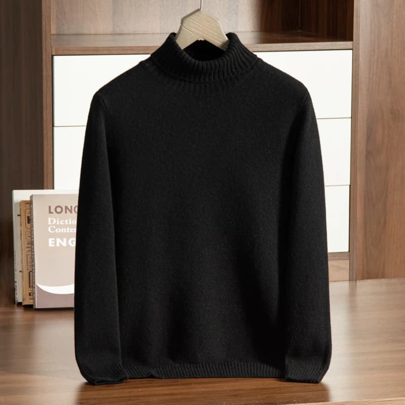 MVLYFLRT Autumn Winter New Men's Thickened High Collar 100% Cashmere Knitted Pullover Sweater Solid Color 932