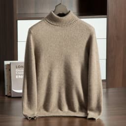 MVLYFLRT Autumn Winter New Men's Thickened High Collar 100% Cashmere Knitted Pullover Sweater Solid Color 932