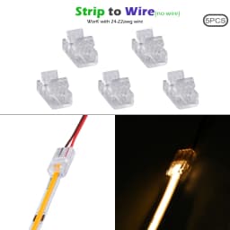 8mm 10mm 2pin COB LED Strip Connector Tape Lights L Shape LED Corner Connectors for SMD COB 5050 2835 Strip Light Fixed Clamps
