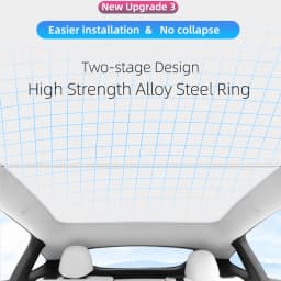 For Tesla Model 3 Y 2021-2024 New Upgrade Ice Cloth Buckle Sun Shades Glass Roof Sunshade Front Rear Sunroof Skylight