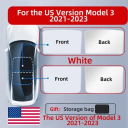 For Tesla Model 3 Y 2021-2024 New Upgrade Ice Cloth Buckle Sun Shades Glass Roof Sunshade Front Rear Sunroof Skylight