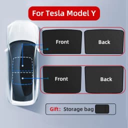 For Tesla Model 3 Y 2021-2024 New Upgrade Ice Cloth Buckle Sun Shades Glass Roof Sunshade Front Rear Sunroof Skylight
