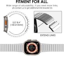 Luxury Stainless Steel Strap For Apple Watch Series 10 9 46mm 45mm 41mm 42 44 40mm Link Bracelet Iwatch Ultra 2 49mm Metal Band