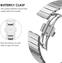 Luxury Stainless Steel Strap For Apple Watch Series 10 9 46mm 45mm 41mm 42 44 40mm Link Bracelet Iwatch Ultra 2 49mm Metal Band