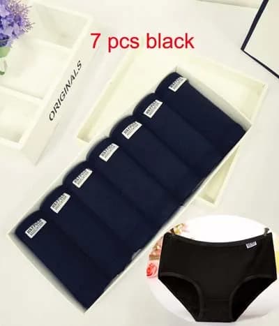 7Pcs/Lot Plus Size Underwear Women's Panties Cotton Girl Briefs Sexy Lingeries Shorts Underpant Solid Panty Female Intimates 4XL