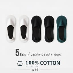 HSS 5 Pairs/Lot Men's Boat Socks 100% Cotton Deodorant Sweat Absorption Summer Sock Thin Breathable Silicone Non-slip Silk Socks