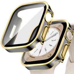 Tempered Glass+Cover For Apple Watch 9 8 7 45mm 41mm PC Bumper Screen Protector Case iWatch Series 7 6 5 4 SE2 44mm 40mm 42mm 38