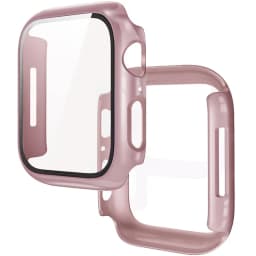 Tempered Glass+Cover For Apple Watch 9 8 7 45mm 41mm PC Bumper Screen Protector Case iWatch Series 7 6 5 4 SE2 44mm 40mm 42mm 38