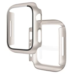 Tempered Glass+Cover For Apple Watch 9 8 7 45mm 41mm PC Bumper Screen Protector Case iWatch Series 7 6 5 4 SE2 44mm 40mm 42mm 38