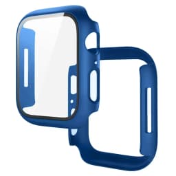Tempered Glass+Cover For Apple Watch 9 8 7 45mm 41mm PC Bumper Screen Protector Case iWatch Series 7 6 5 4 SE2 44mm 40mm 42mm 38