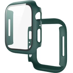 Tempered Glass+Cover For Apple Watch 9 8 7 45mm 41mm PC Bumper Screen Protector Case iWatch Series 7 6 5 4 SE2 44mm 40mm 42mm 38