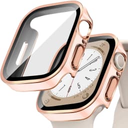 Tempered Glass+Cover For Apple Watch 9 8 7 45mm 41mm PC Bumper Screen Protector Case iWatch Series 7 6 5 4 SE2 44mm 40mm 42mm 38