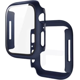 Tempered Glass+Cover For Apple Watch 9 8 7 45mm 41mm PC Bumper Screen Protector Case iWatch Series 7 6 5 4 SE2 44mm 40mm 42mm 38